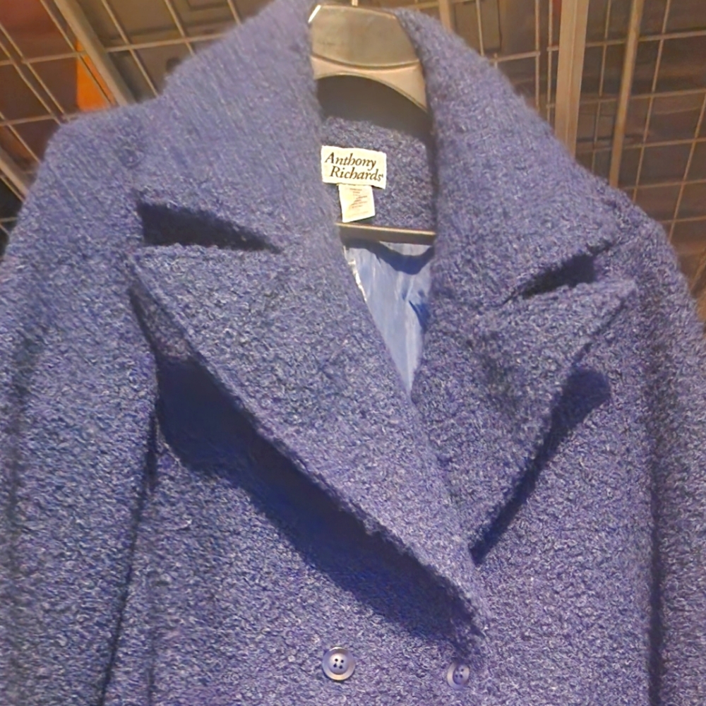 Anthony Richards Blue Double Breasted Coat never worn